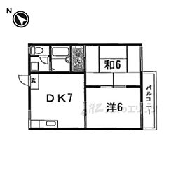 コーポ山川 2DKの間取図画像