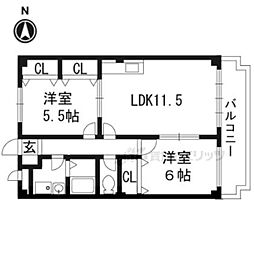 マリッチサワ 2LDKの間取図画像