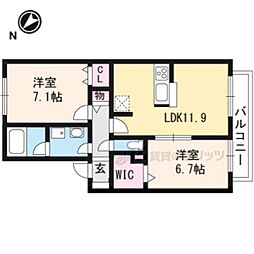 カーサグランデ 2LDKの間取図画像