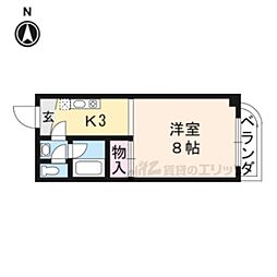 シャトーエスポワール 1Kの間取図画像