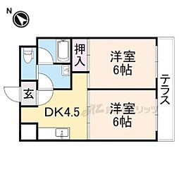 コーポ藤村 2DKの間取図画像