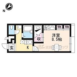 レオパレスアーネスト 1Kの間取図画像
