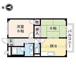 メゾングランピア 2DKの間取図画像
