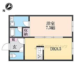 バーデーハイツ 1DKの間取図画像