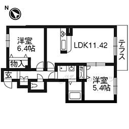 シャーメゾンソレイユ 2LDKの間取図画像