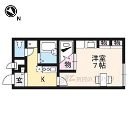 レオパレスクオーレ 1Kの間取図画像