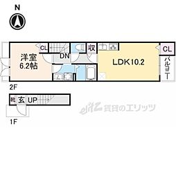 ミ・リブロ彦根駅北壱番館 1LDKの間取図画像