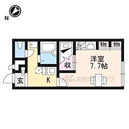 レオパレスおうみ 1Kの間取図画像