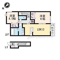 グレースコート1番館 2LDKの間取図画像