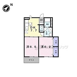 オアシスF・B 2DKの間取図画像