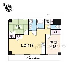 ソレイユ千 2LDKの間取図画像