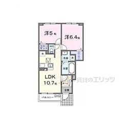 シンシア甲南II 2LDKの間取図画像