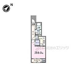 ソラーナ 1Kの間取図画像