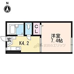 清水ハイツ 1Kの間取図画像