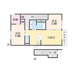 アルブルパイン瀧町 2LDKの間取図画像