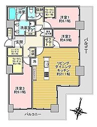 D'グラフォート札幌ステーションタワー 3LDKの間取図画像