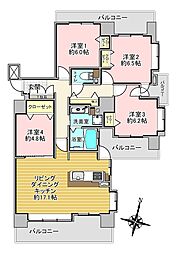 ダイアパレス知事公館 4LDKの間取図画像