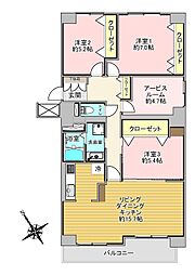 カルム琴似 3SLDKの間取図画像