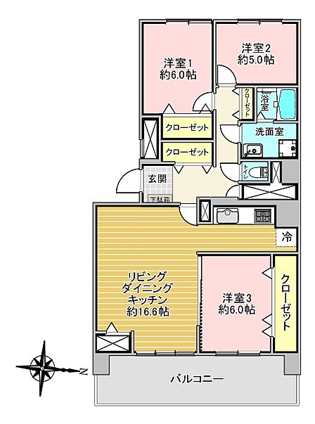3LDK 間取り