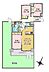 間取り：【間取り】　　3LDK　　　　専有面積　76.99m2　　　　　バルコニー面積　9.14m2　　　　専用庭面積　47.74m2