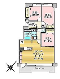 モンレーブ宮の沢 3LDKの間取図画像