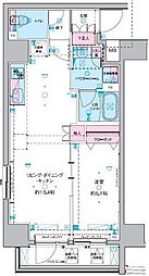 GENOVIA 東神田 green veil 10階1LDKの間取り