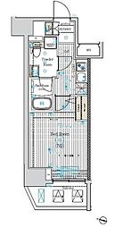 ベルグレード王子DUE 9階1Kの間取り
