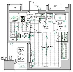 ブライズ住吉DUE 9階1Kの間取り