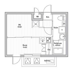 アーバンパーク東向島 1DKの間取図画像