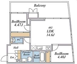 エクセルシオール恵原町 2LDKの間取図画像