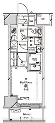 ラフィスタ川崎2 1Kの間取図画像