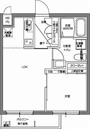 PatinaV代々木上原 1LDKの間取図画像