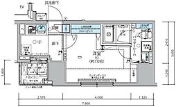 メインステージ信濃町 1Kの間取図画像