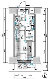 メインステージ千住中居町 1Kの間取図画像