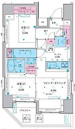 ジェノヴィア東日暮里グリーンヴェール 2LDKの間取図画像