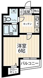 プレール・ドゥーク水天宮 1Kの間取図画像