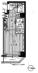 プレール・ドゥーク住吉 1Kの間取図画像