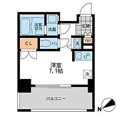 プライマル三軒茶屋 ワンルームの間取図画像