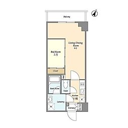 プラート宮坂 1LDKの間取図画像