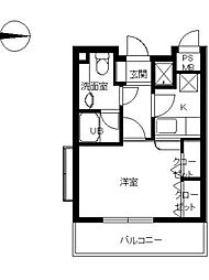 ヴァンテアンライフ高円寺壱番館 1Kの間取図画像