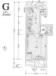パークウェル高円寺 1Kの間取図画像