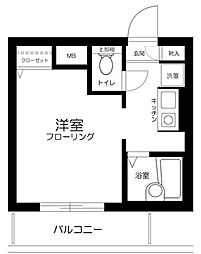 メインステージ中野坂上 ワンルームの間取図画像