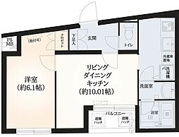 PalaisHomes大岡山 1LDKの間取図画像