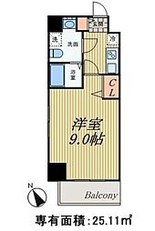 シャッツクヴェレ浅草橋 1Kの間取図画像