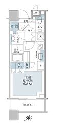 ブリリアタワーズ目黒サウスレジデンス ワンルームの間取図画像