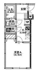 Advance新松戸 1Kの間取図画像