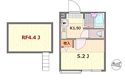 ミレハウス 1Kの間取図画像