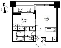 レジディア日本橋馬喰町3 1LDKの間取図画像
