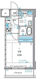 ジェノヴィア浅草3グリーンヴェール 1Kの間取図画像