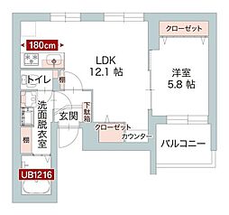 アオテラス目黒 1LDKの間取図画像